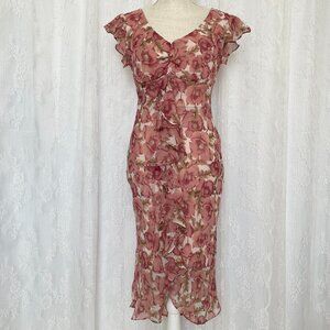 Y2K Breakin Loose Women's Midi Dress 5/6 Pink Fairycore Coquette Valentine's